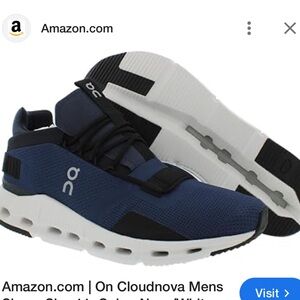 On Cloudnova Men's Sneakers in Navy and White